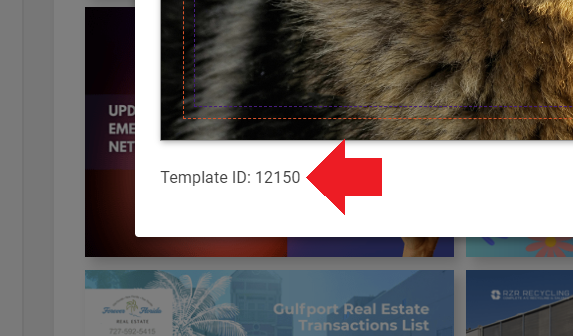 Image template ID shown at the bottom left