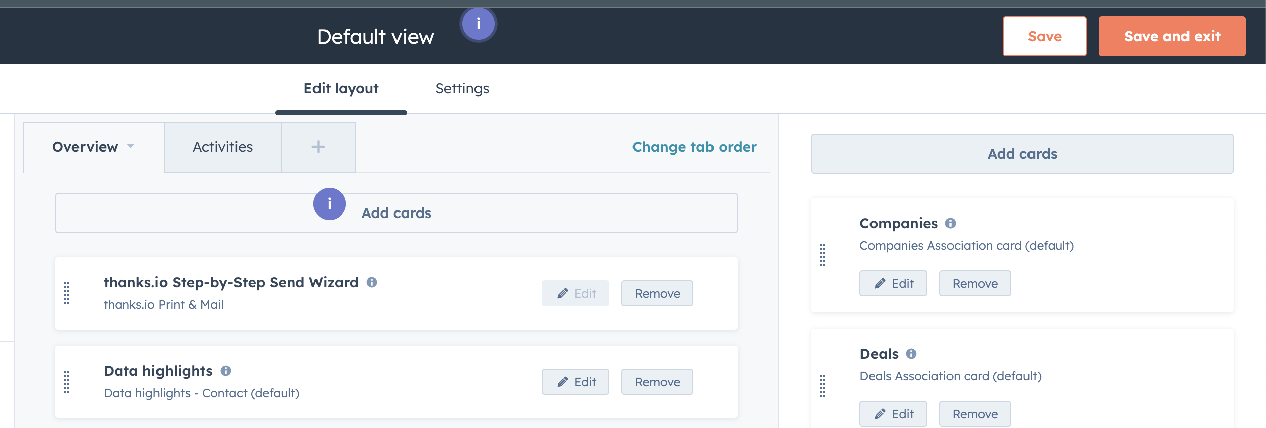 Close the panel and click Save